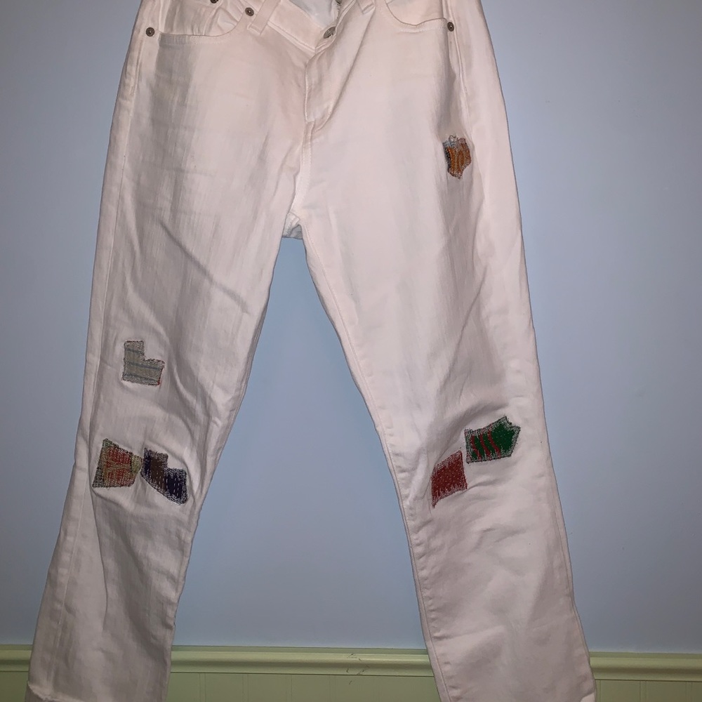 J. Crew boyfriend jeans with patches